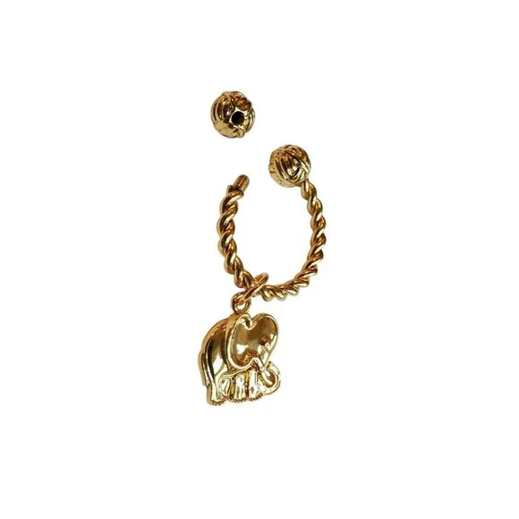 Lilly Pulitzer 2 pc Gold plated & enamel seashell bracelet & elephant key ring - Picture 6 of 9
